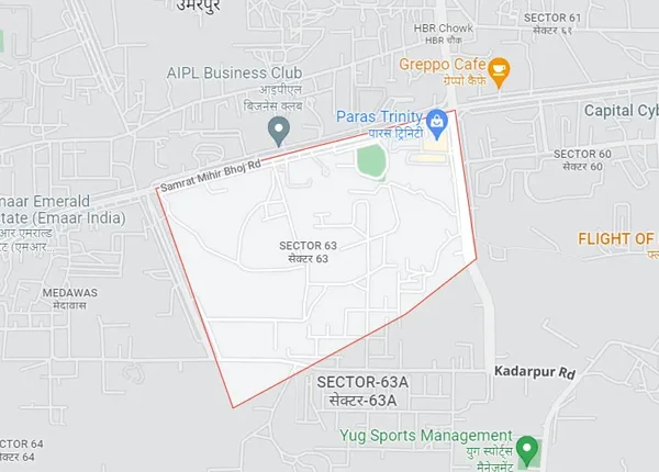 Sobha Sector 63a Gurgaon Location Map